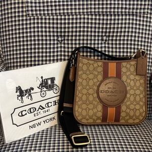 Coach Dempsey file bag in Signature Brown and Tan